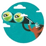 binoculars with cash illustration