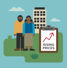 Housing rising prices illustration
