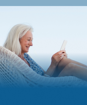 woman reading paperwork