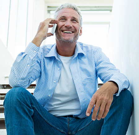 man on cell phone