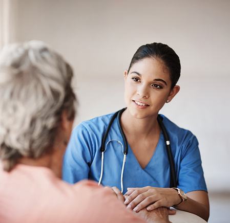 nurse talking to patient 